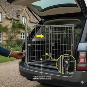 Comparison layout of single and double VarioCage crash tested crate models for one or two dogs.
