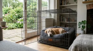 Waterproof, orthopaedic crate mat specifically designed to relieve pressure and support aching joints during rest.