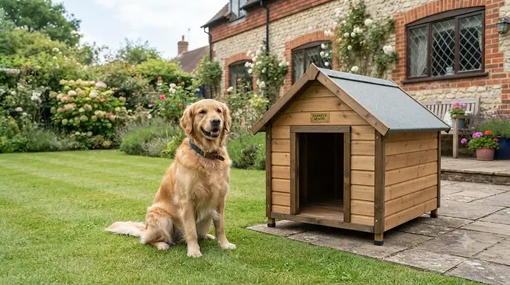 A high-quality wooden dog kennel designed for UK gardens, perfect for finding affordable pet housing under £150. wooden dog kennels under £150