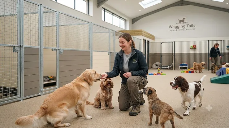 Professional dog daycare in the UK equipped with heavy-duty modular kennels and runs for secure dog boarding. heavy duty kennels for dog daycare