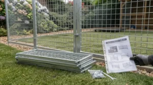 Large modular dog run layout offering customisable space for owners housing several dogs together.