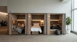 A spacious triple dog kennel accommodating three large hounds comfortably indoors